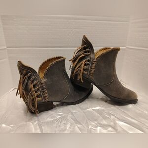Circle G Fringe Ankle Booties, Women # 9.5 US Size